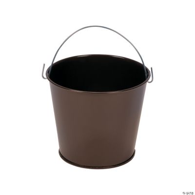 Chocolate Brown Tinplate Pail With Handle