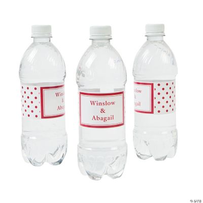 Personalized Red Polka Dot Water Bottle Labels