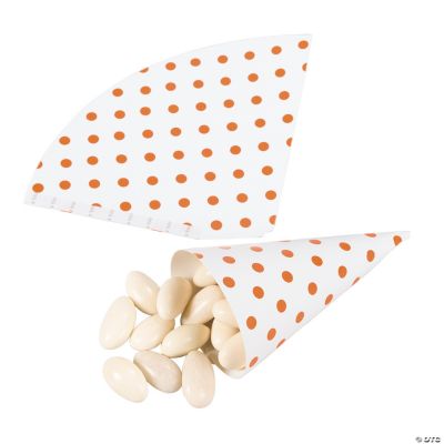 Orange Polka Dot Favor Cones