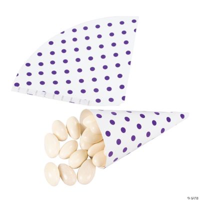 Purple Polka Dot Favor Cones