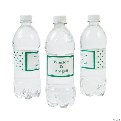 Personalized Green Polka Dot Water Bottle Labels