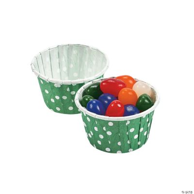 Green Polka Dot Snack Cups