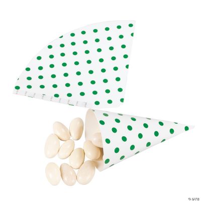 Green Polka Dot Favor Cones
