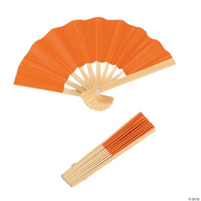 Mini Orange Bamboo Fans