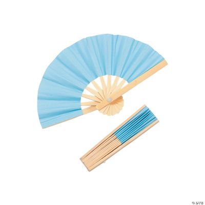Mini Light Blue Bamboo Fans