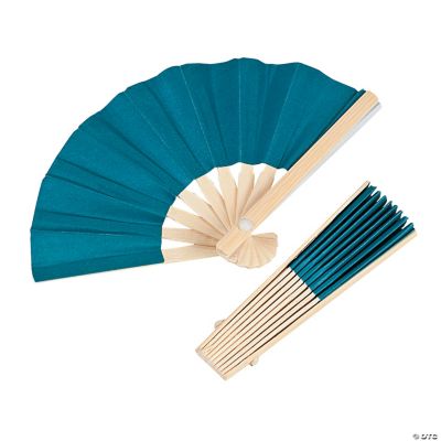Mini Turquoise Bamboo Fans