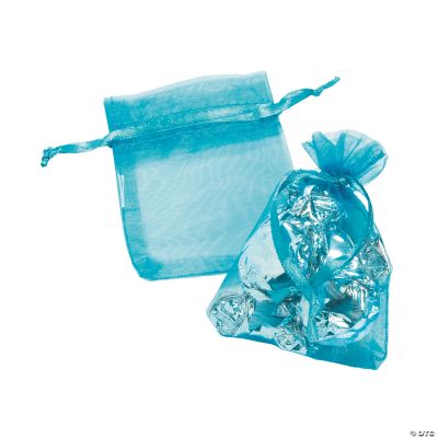 Mini Turquoise Drawstring Bags