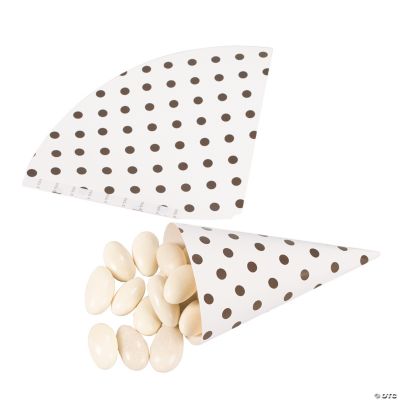 Chocolate Brown Polka Dot Favor Cones