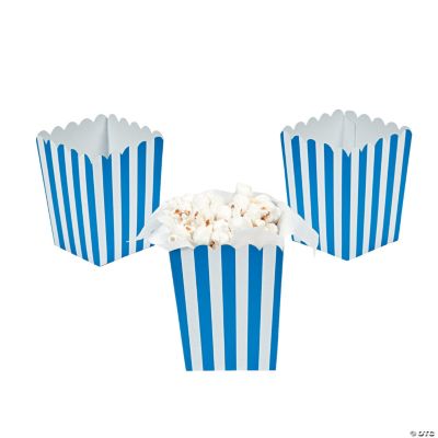 Mini Blue Striped Popcorn Boxes
