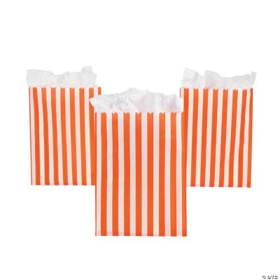 Orange Striped Treat Bags