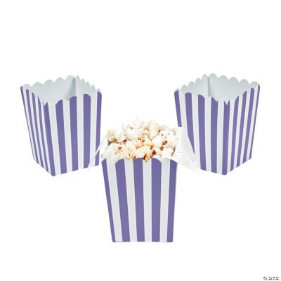 Mini Purple Striped Popcorn Boxes