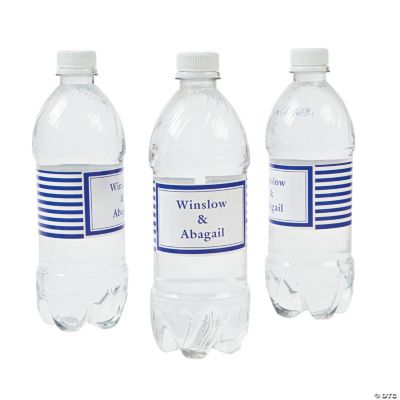 Personalized Purple Striped Water Bottle Labels