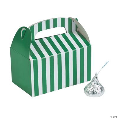 Mini Green Striped Treat Boxes