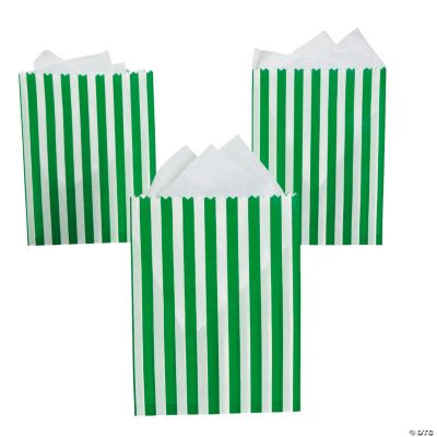 Green Striped Treat Bags