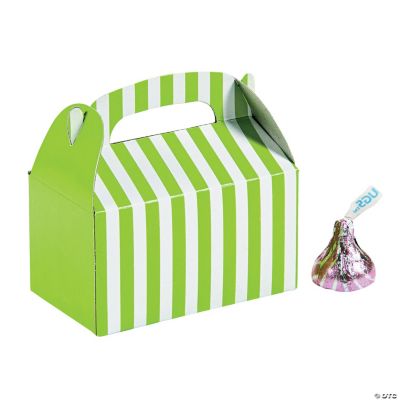 Mini Lime Green Striped Treat Boxes