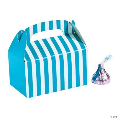 Mini Turquoise Striped Treat Boxes