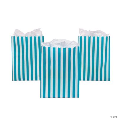 Turquoise Striped Treat Bags