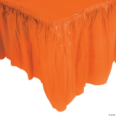 Orange Pleated Table Skirt