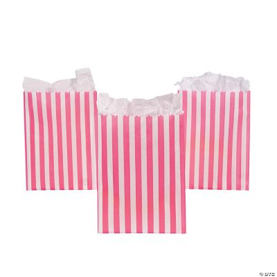 Candy Pink Striped Treat Bags