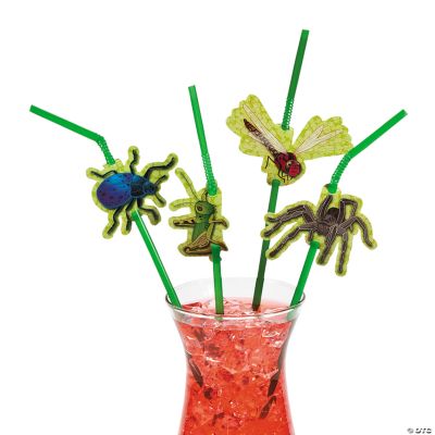 Plastic Bug Straws With Cutouts