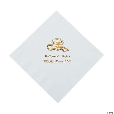 Personalized Movie Night White Lunch Napkins
