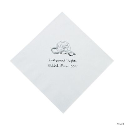 Personalized Movie Night White Lunch Napkins