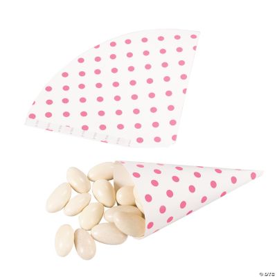 Candy Pink Polka Dot Favor Cones