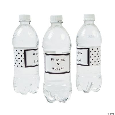 Personalized Black Polka Dot Water Bottle Labels