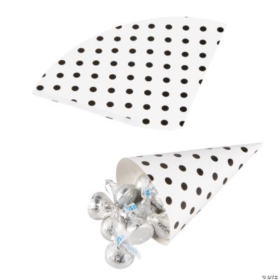 Black Polka Dot Favor Cones