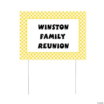 Personalized Yellow Gingham Yard Sign