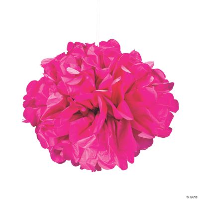 Hot Pink Pom-Pom Tissue Decorations