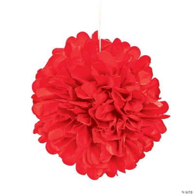 Red Pom-Pom Tissue Decorations