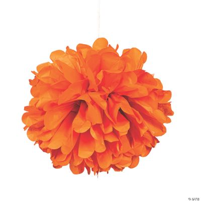 Orange Pom-Pom Tissue Decorations