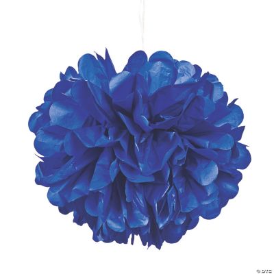 Blue Pom-Pom Tissue Decorations