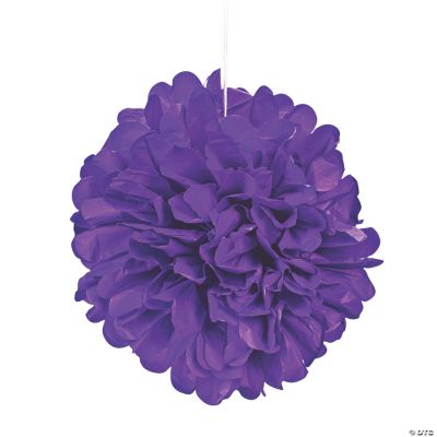 Purple Pom-Pom Tissue Decorations