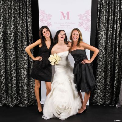 Personalized Light Pink Monogram Photo Backdrop Banner
