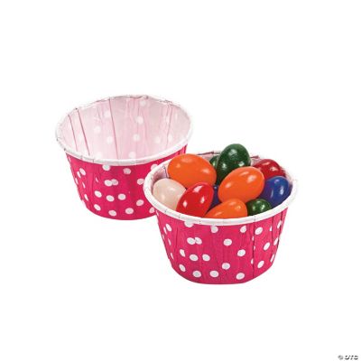 Hot Pink Polka Dot Snack Cups