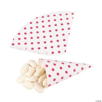 Hot Pink Polka Dot Favor Cones