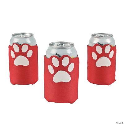 Red Paw Print Can Covers
