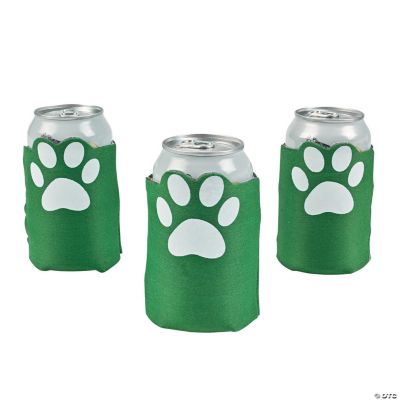 Green Paw Print Can Covers