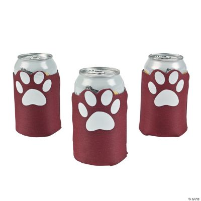Burgundy Paw Print Can Covers