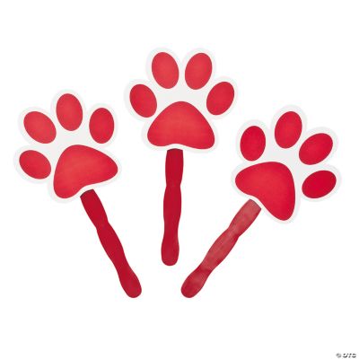 Red Paw-Shaped Fans