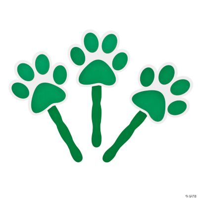 Green Paw-Shaped Fans