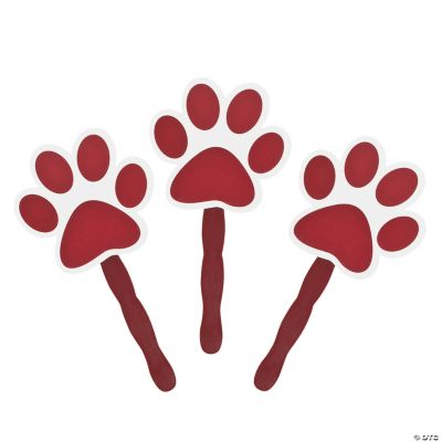 Burgundy Paw-Shaped Fans