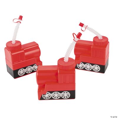 Molded Train Cups With Lid & Straw