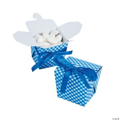 Blue Gingham Takeout Boxes