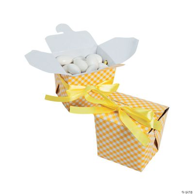 Yellow Gingham Takeout Boxes