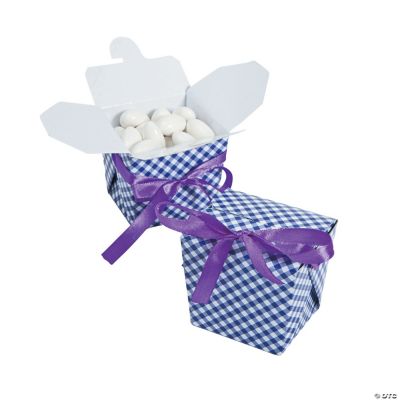 Purple Gingham Takeout Boxes
