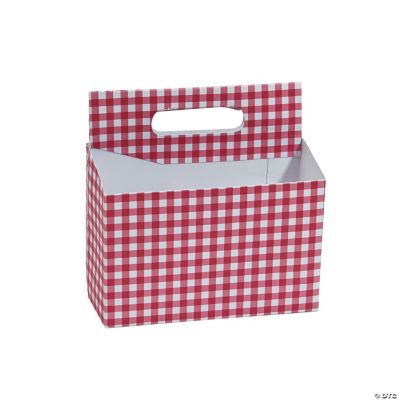 Red Gingham Tableware Caddy