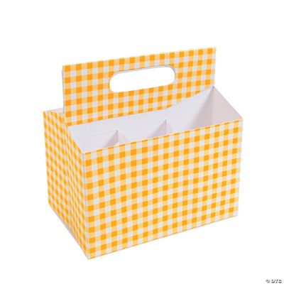 Yellow Gingham Tableware Caddy